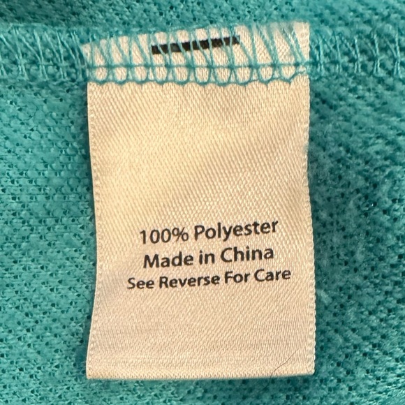 NWT Coral Bay Terry Swimsuit Beach Cover-Up  Turquoise Women's Size Large - Picture 4 of 6